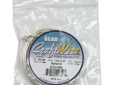 CW14R-SL-10 Проволока Craft Wire цв. cеребро 14 ga (1.6 мм.). За 1 кат/3.05 м.