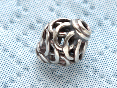 BW1407 Бусина серебряная 8.5х7.5 мм. За 1 шт.
