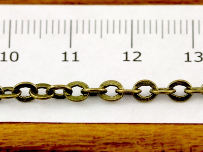 MC-VB420 Цепочка мелкая латунь антик 2,5х2х0,3 мм. За 50 см.