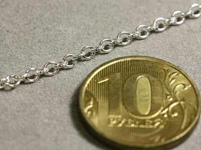 SSCH061 Цепочка серебряная Sterling Silver (5 зв. в 10 мм.) Цена за 20 см.